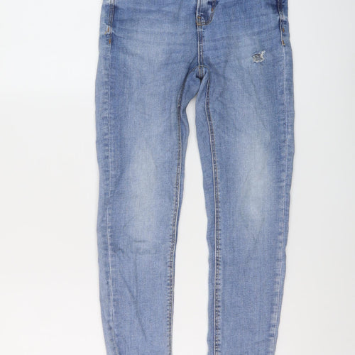 Stradivarius Womens Blue Cotton Skinny Jeans Size 6 L27 in Regular Button
