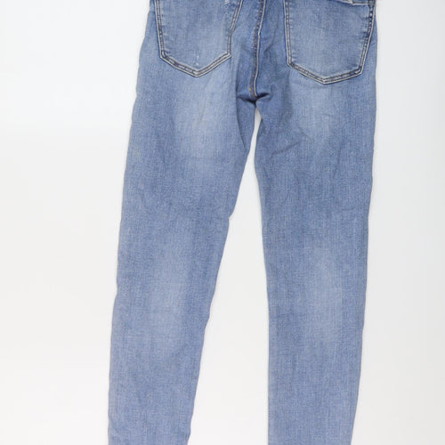 Stradivarius Womens Blue Cotton Skinny Jeans Size 6 L27 in Regular Button