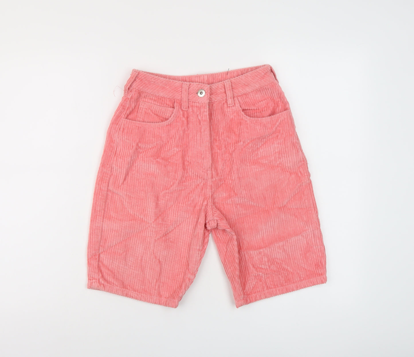 COLLUSION Womens Pink Cotton Bermuda Shorts Size 6 L9 in Regular Button