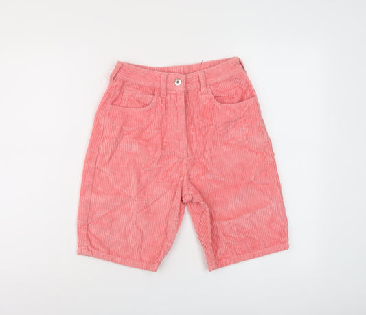 COLLUSION Womens Pink Cotton Bermuda Shorts Size 6 L9 in Regular Button