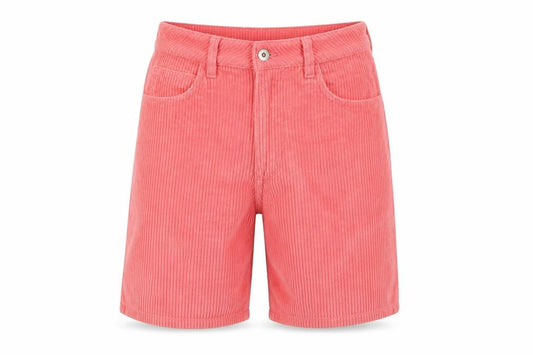 Front view of Collusion women’s pink cotton bermuda shorts, size UK 6, 9-inch leg regular button