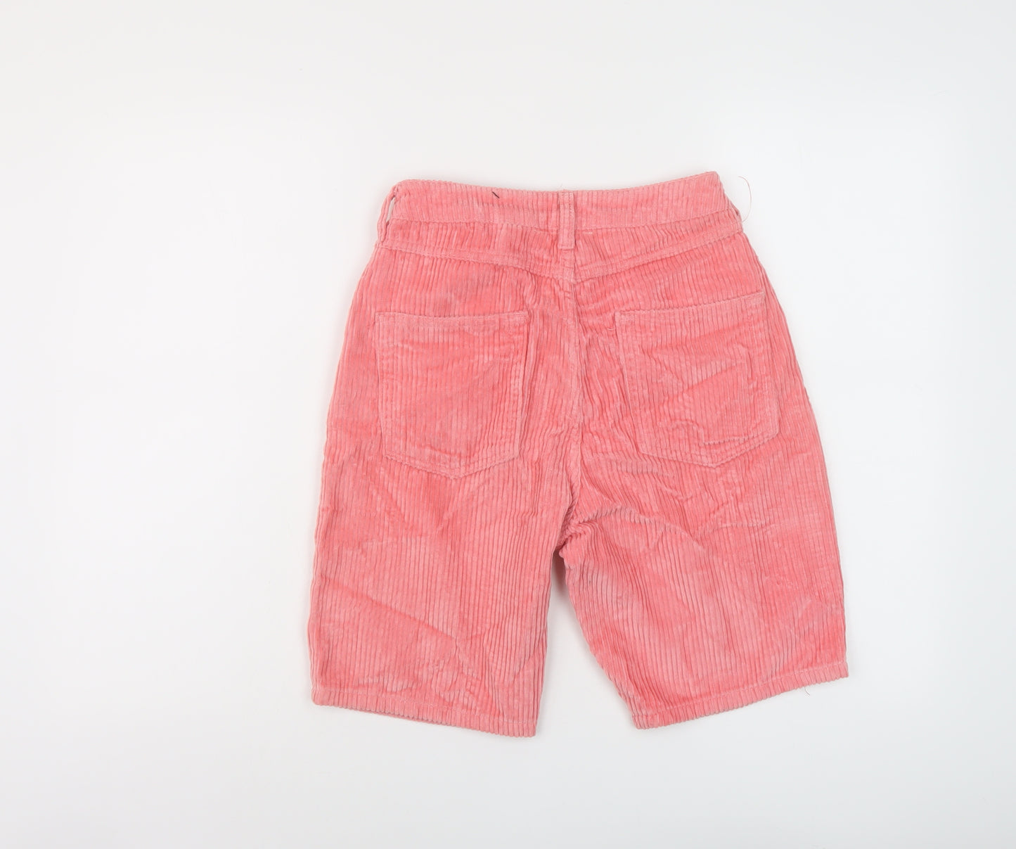 COLLUSION Womens Pink Cotton Bermuda Shorts Size 6 L9 in Regular Button