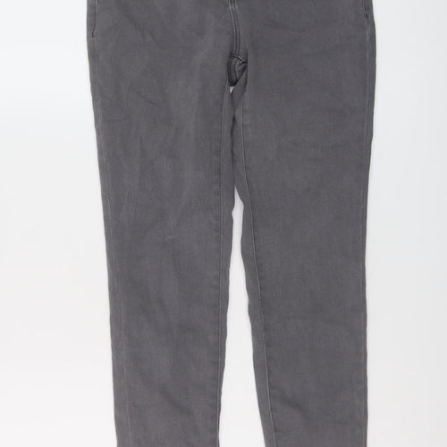 Denim & Co. Womens Grey Cotton Skinny Jeans Size 8 L28 in Regular Button