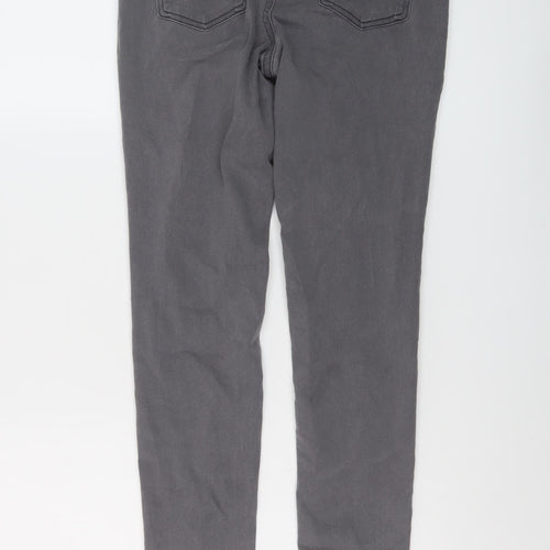 Denim & Co. Womens Grey Cotton Skinny Jeans Size 8 L28 in Regular Button