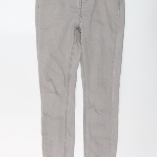 Denim & Co. Womens Grey Cotton Skinny Jeans Size 10 L27 in Regular Button