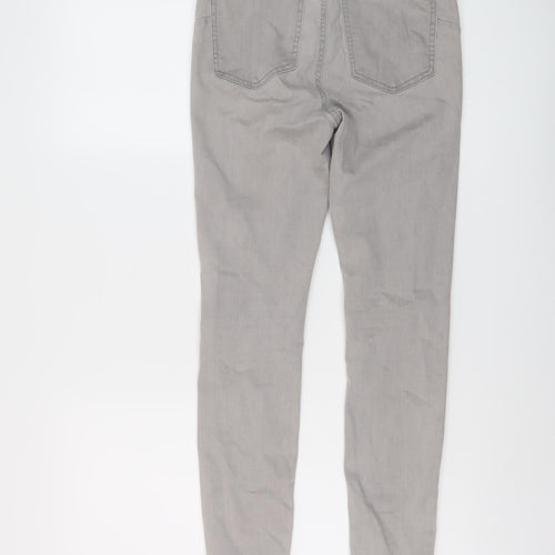 Denim & Co. Womens Grey Cotton Skinny Jeans Size 10 L27 in Regular Button