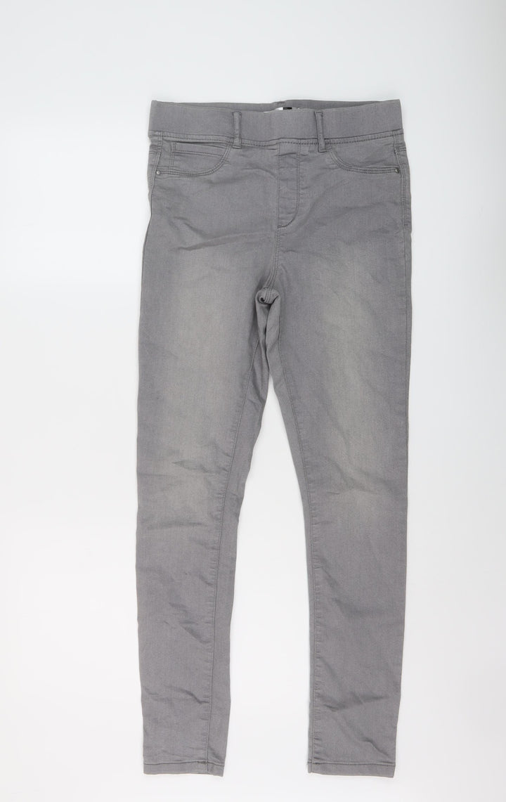 PEP&CO Womens Grey Cotton Jegging Jeans Size 8 L28 in Regular