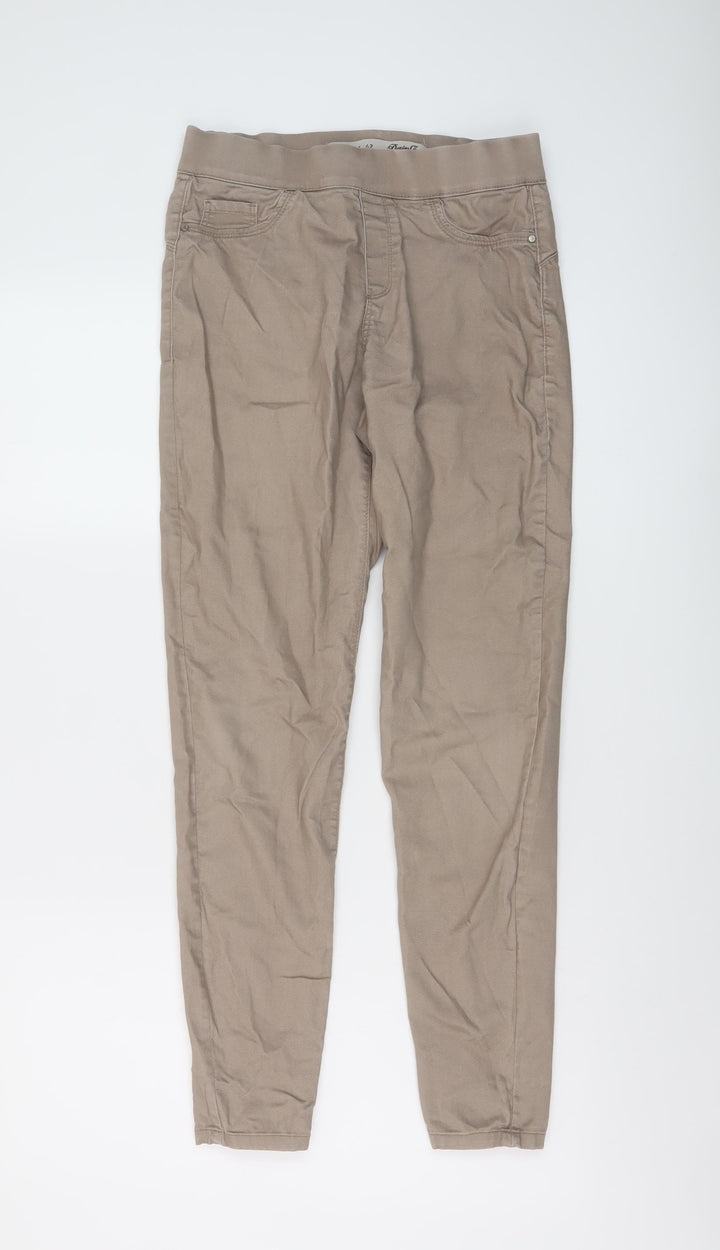 Denim & Co. Womens Beige Cotton Jegging Jeans Size 10 L28 in Regular