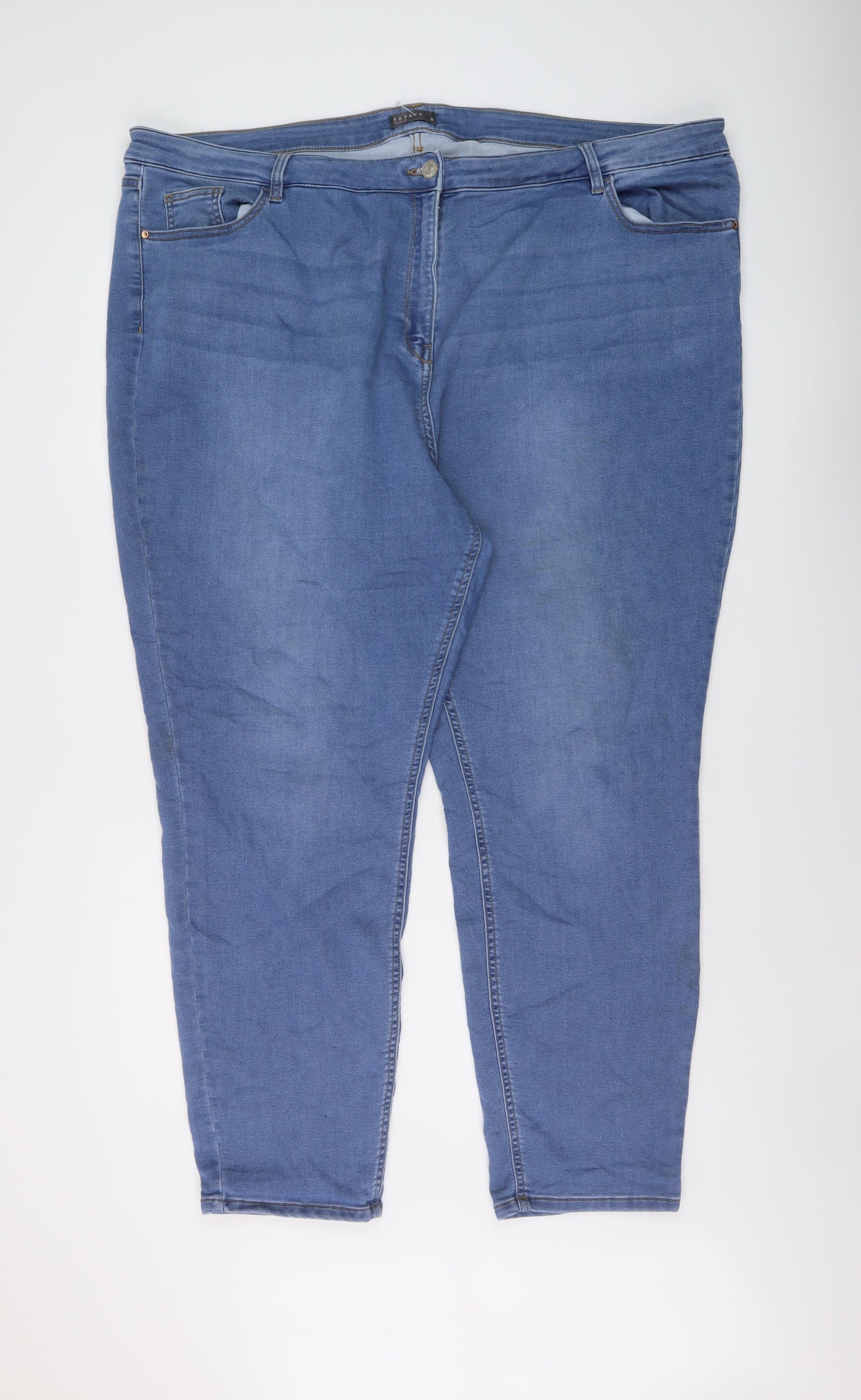 Papaya Womens Blue Cotton Skinny Jeans Size 26 L29 in Regular Button