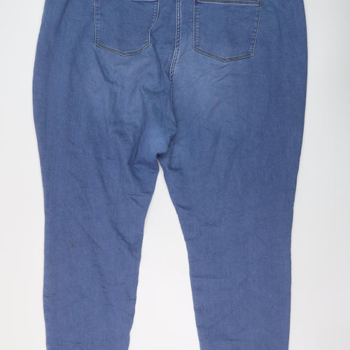 Papaya Womens Blue Cotton Skinny Jeans Size 26 L29 in Regular Button