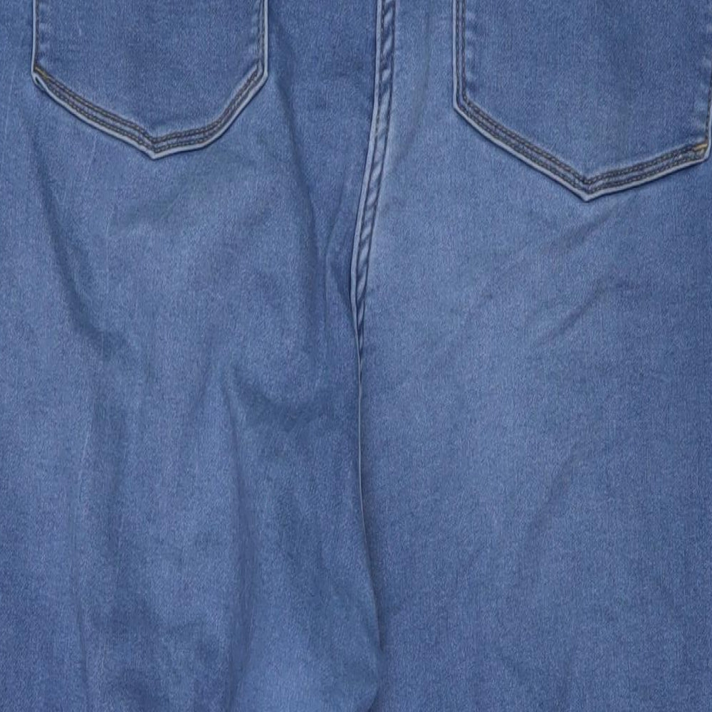 Papaya Womens Blue Cotton Skinny Jeans Size 26 L29 in Regular Button