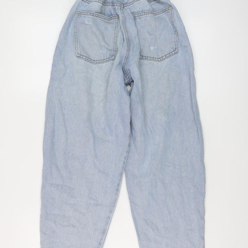 Denim & Co. Girls Blue Cotton Straight Jeans Size 13-14 Years Regular Button