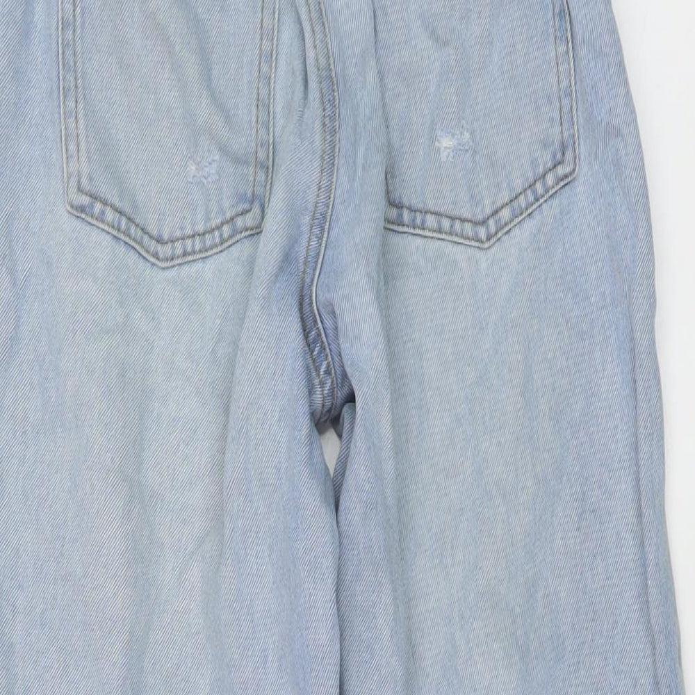 Denim & Co. Girls Blue Cotton Straight Jeans Size 13-14 Years Regular Button