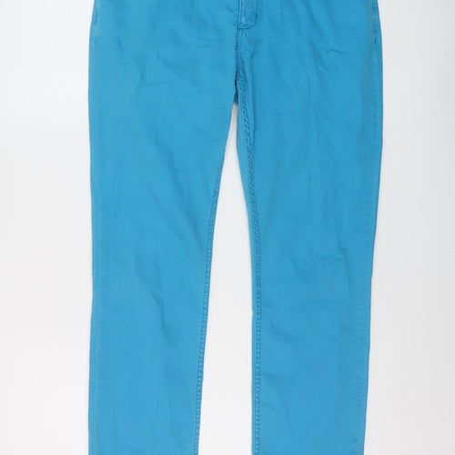 Comma Womens Blue Cotton Straight Jeans Size 10 L28 in Regular Button