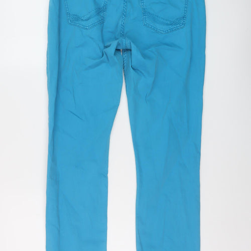 Comma Womens Blue Cotton Straight Jeans Size 10 L28 in Regular Button