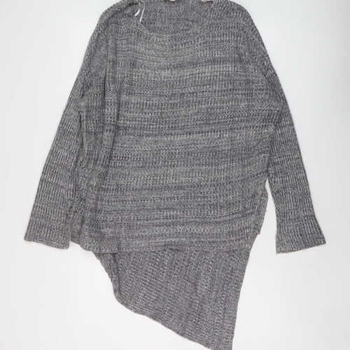 Lifestyle Womens Grey Round Neck Viscose Pullover Jumper Size 14
