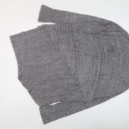 Lifestyle Womens Grey Round Neck Viscose Pullover Jumper Size 14