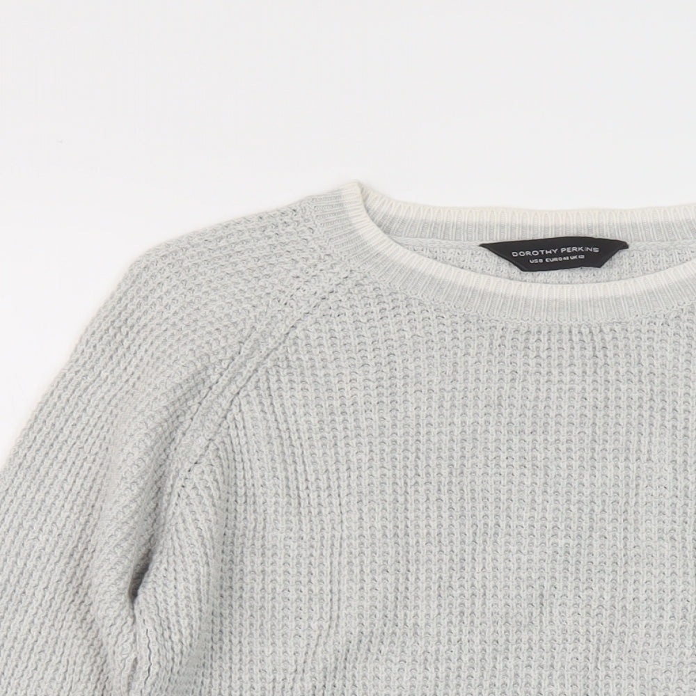 Dorothy Perkins Womens Grey Crew Neck Cotton Pullover Jumper Size 12