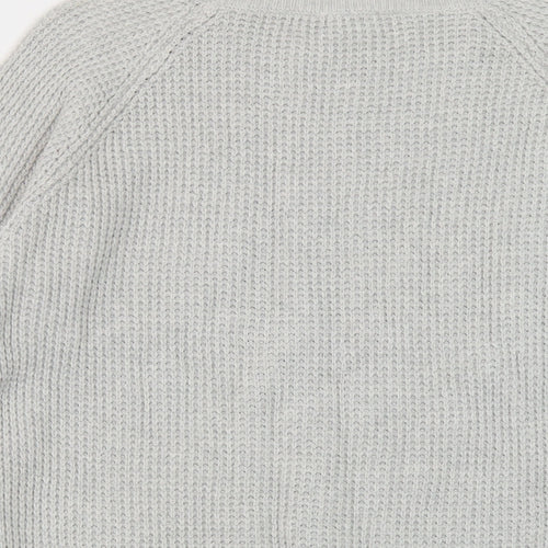 Dorothy Perkins Womens Grey Crew Neck Cotton Pullover Jumper Size 12