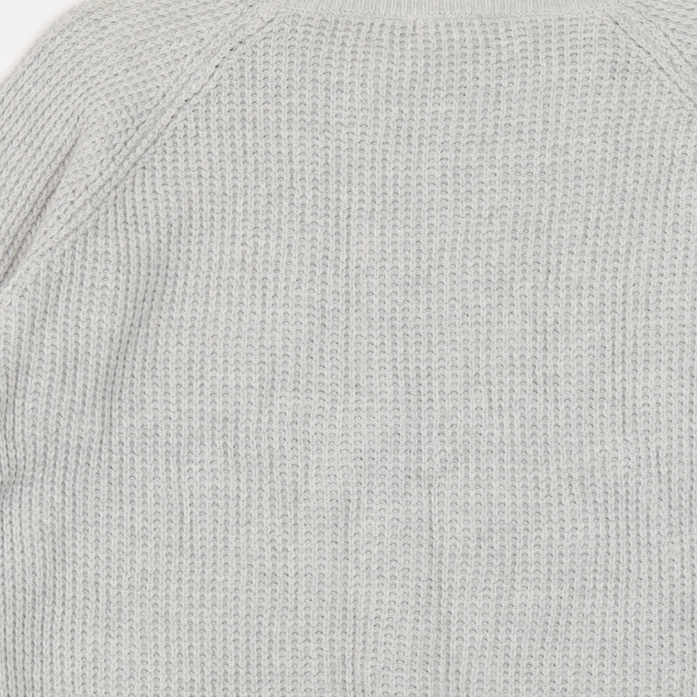 Dorothy Perkins Womens Grey Crew Neck Cotton Pullover Jumper Size 12