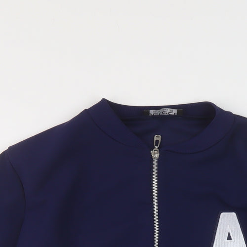Select Womens Blue Bomber Jacket Jacket Size 10 Zip
