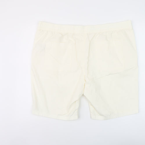 Marks and Spencer Mens Ivory Cotton Chino Shorts Size 2XL L11 in Regular Button