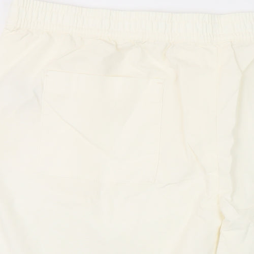 Marks and Spencer Mens Ivory Cotton Chino Shorts Size 2XL L11 in Regular Button