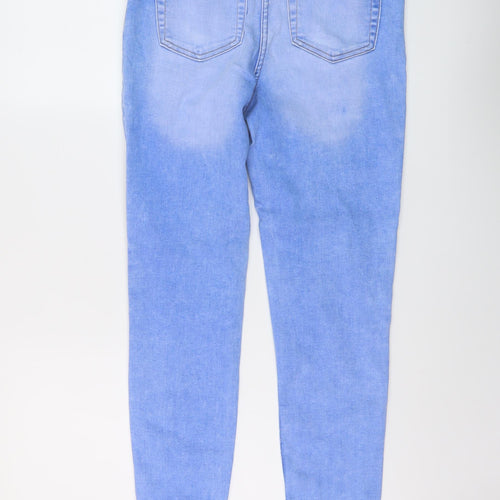 Papaya Womens Blue Cotton Skinny Jeans Size 10 L28 in Regular Button