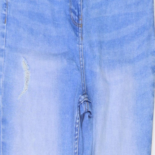 Papaya Womens Blue Cotton Skinny Jeans Size 10 L28 in Regular Button