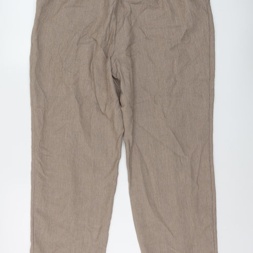 Marks and Spencer Womens Beige Polyester Trousers Size 18 L27 in Regular