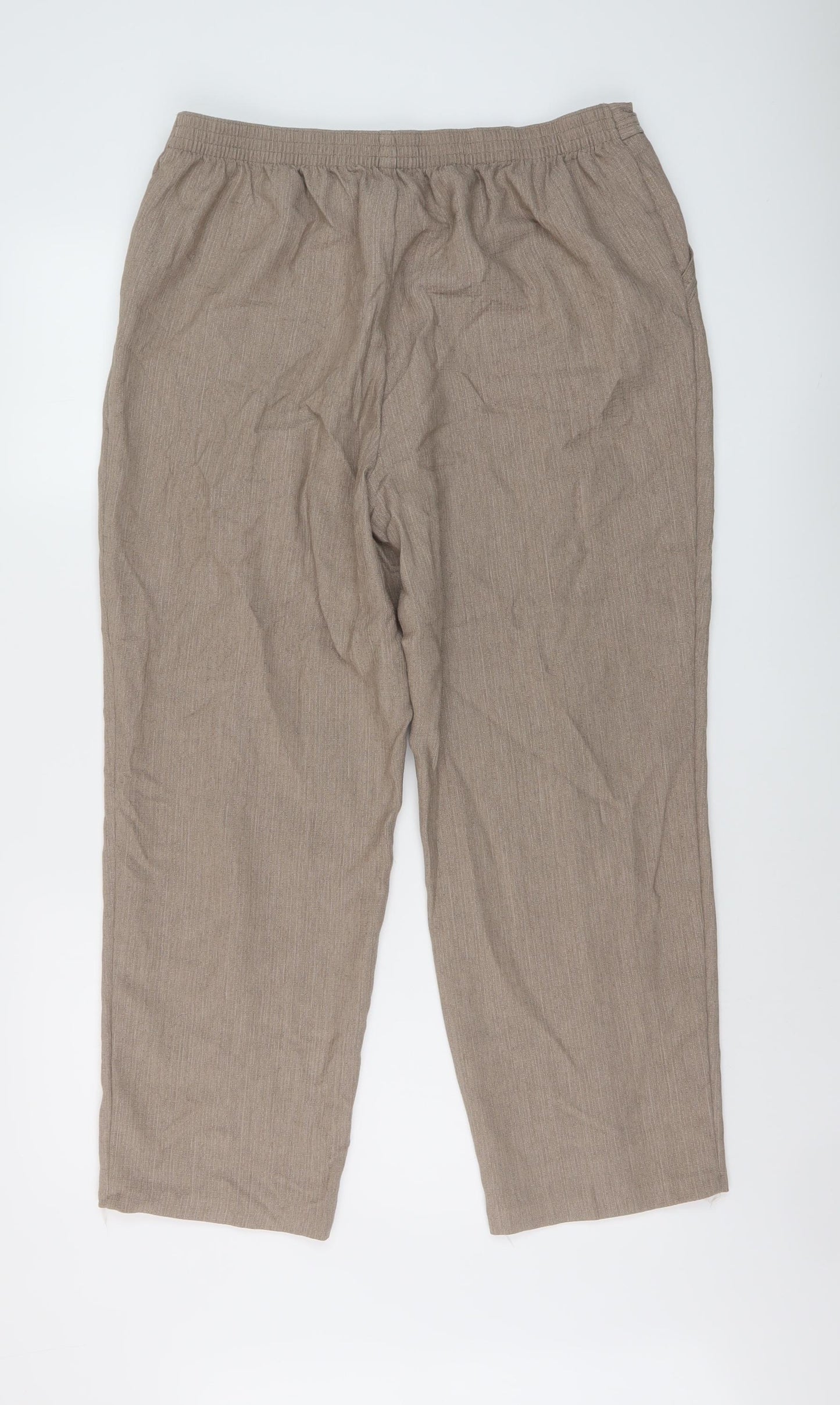 Marks and Spencer Womens Beige Polyester Trousers Size 18 L27 in Regular