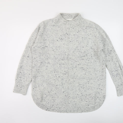 Wallis Womens Grey Mock Neck Acrylic Pullover Jumper Size S