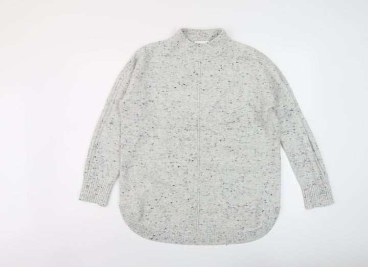 Wallis Womens Grey Mock Neck Acrylic Pullover Jumper Size S