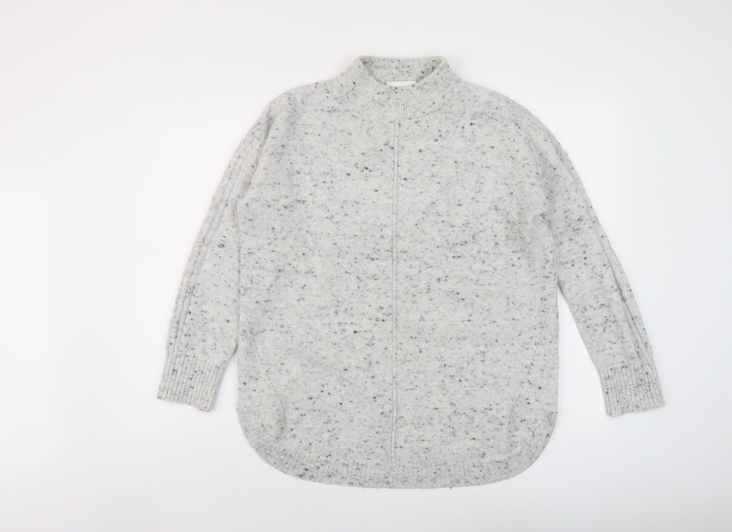 Wallis Womens Grey Mock Neck Acrylic Pullover Jumper Size S