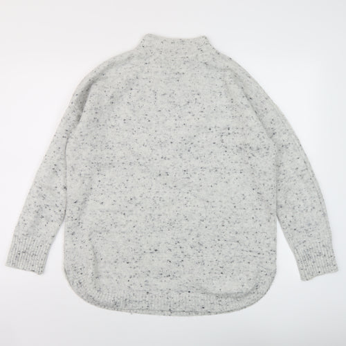 Wallis Womens Grey Mock Neck Acrylic Pullover Jumper Size S