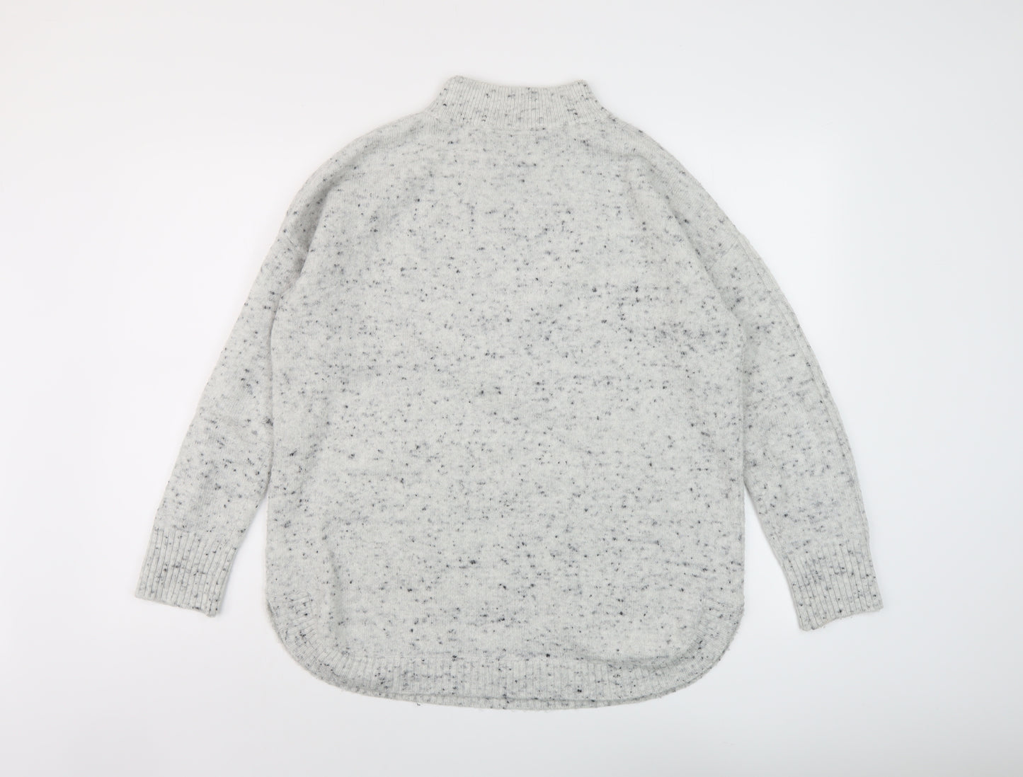 Wallis Womens Grey Mock Neck Acrylic Pullover Jumper Size S