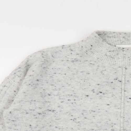 Wallis Womens Grey Mock Neck Acrylic Pullover Jumper Size S