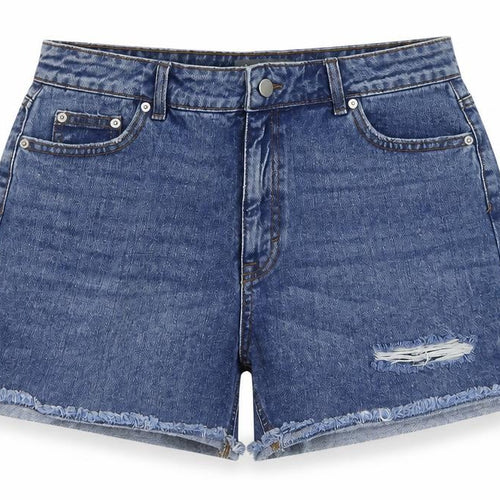 nUT,MEG Womens Blue Cotton Boyfriend Shorts Size 12 L4 in Regular Button