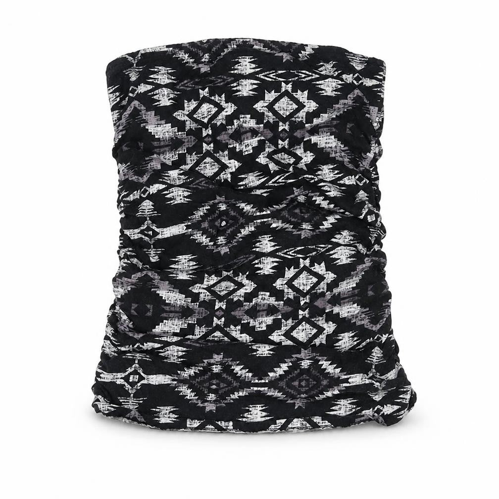 Dorothy Perkins Womens Black Geometric Cotton Basic Blouse Size M Square Neck - Bandeau Rouched