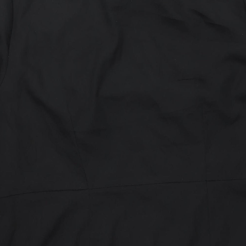 New Look Womens Black Polyester Shift Size 22 Round Neck Tie - Frill Cut Out