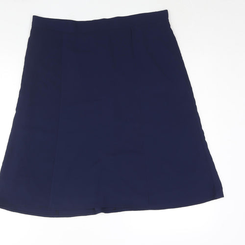 Festa Womens Blue Polyester A-Line Skirt Size 18 Zip