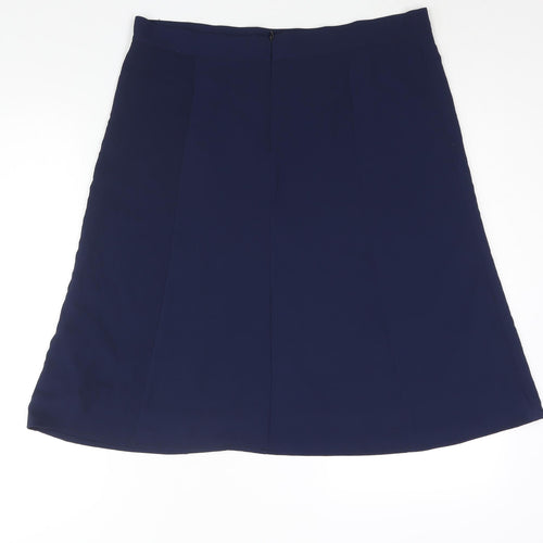 Festa Womens Blue Polyester A-Line Skirt Size 18 Zip