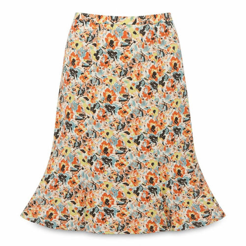 Cotswold Collections Womens Multicoloured Floral Polyester Trumpet Skirt Size 12 Zip