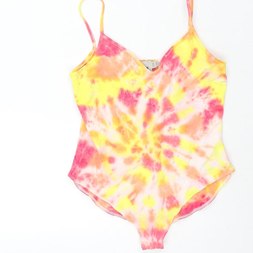 ASOS Womens Multicoloured Tie Dye Cotton Bodysuit One-Piece Size 10 Snap