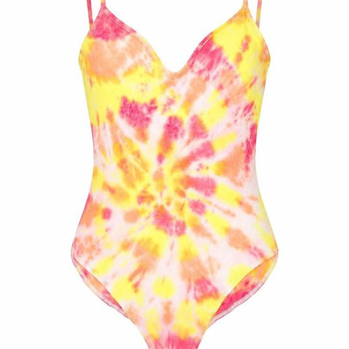 ASOS Womens Multicoloured Tie Dye Cotton Bodysuit One-Piece Size 10 Snap