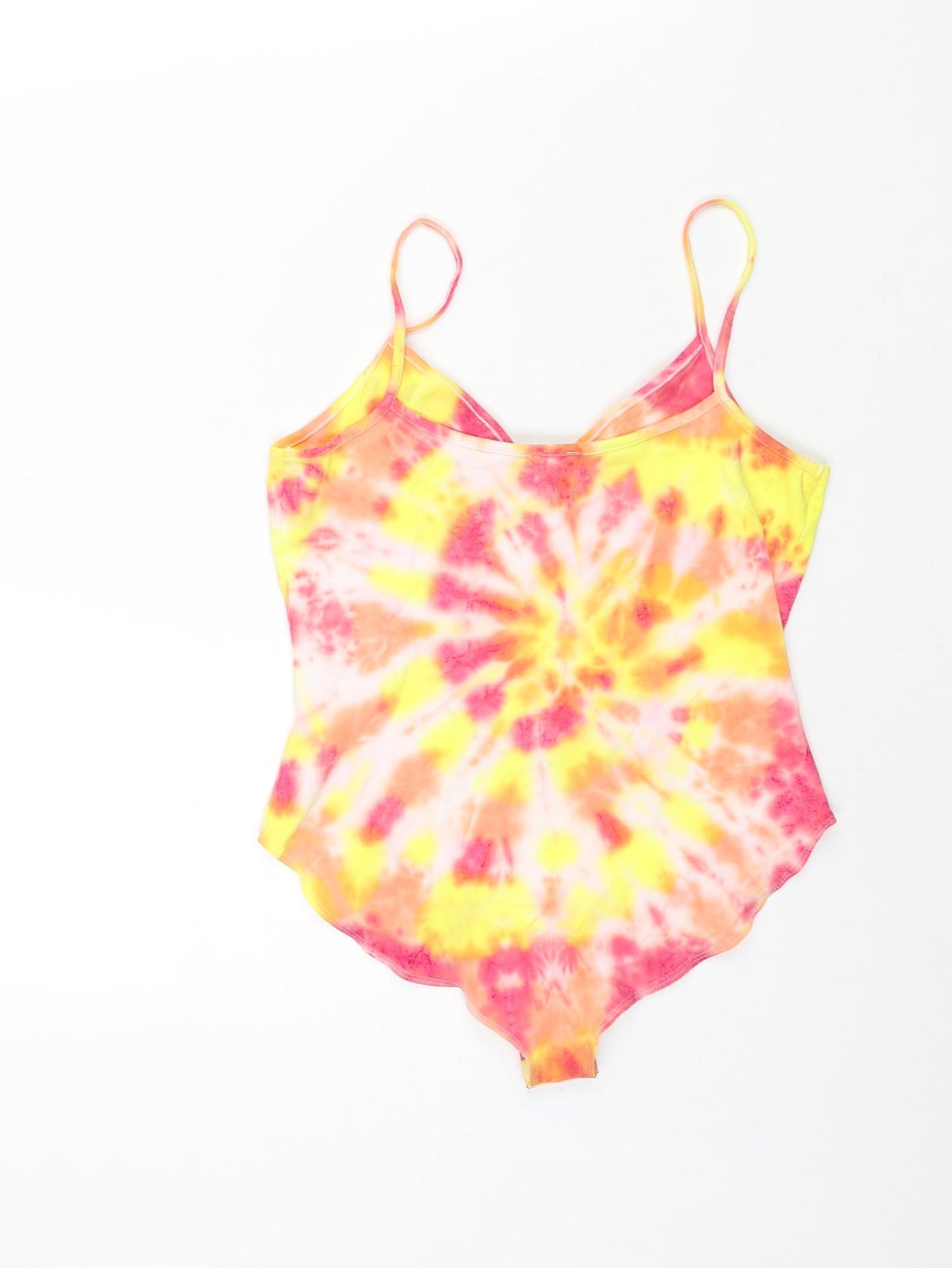 ASOS Womens Multicoloured Tie Dye Cotton Bodysuit One-Piece Size 10 Snap