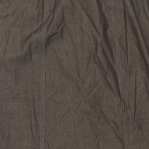 St Michael Womens Brown Polyester A-Line Skirt Size 16 Zip