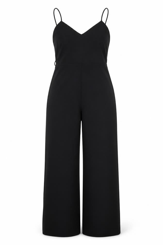 Dorothy Perkins Womens Black Polyester Jumpsuit One-Piece Size 10 L28 in Zip