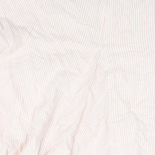 Cotton Traders Womens Pink Striped Cotton Flare Skirt Size 14 Zip