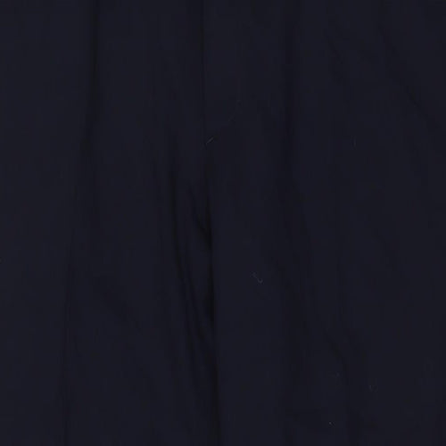 Marks and Spencer Mens Blue Wool Trousers Size 42 in L31 in Regular Hook & Eye